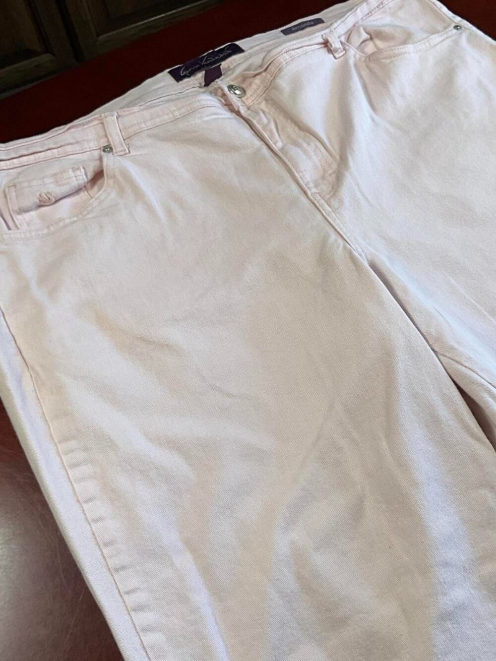 Womens Gloria Vanderbilt Light Pink Amanda Slimming High Rise Pants (22W)